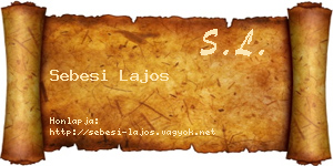 Sebesi Lajos névjegykártya
